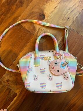 Luv Betsey Pastel Rainbow Unicorn Cat Crossbody Purse